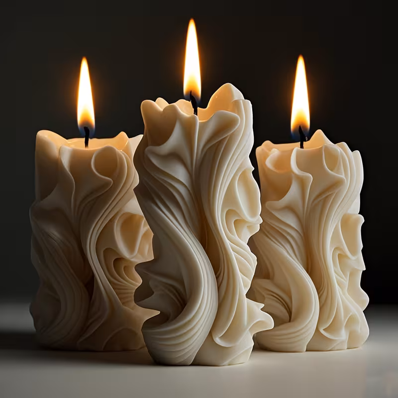Antiphon, sculptural candles burning low and slow.