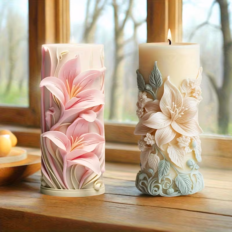 North Window, a pale marbled candle in cool light.